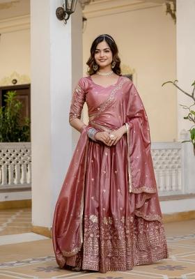 Pink Gold Crush Lehenga Choli