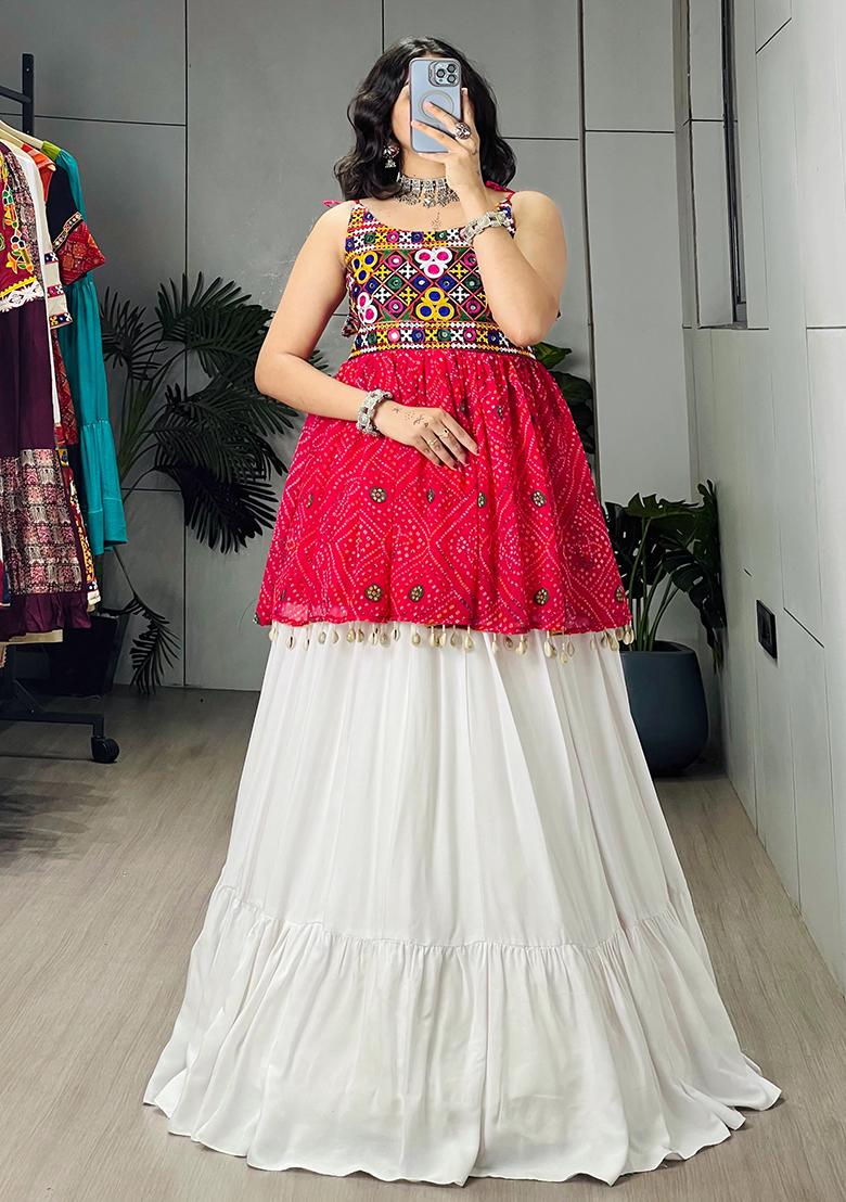 Rani Pink Printed Cotton Lehenga Choli - Indya