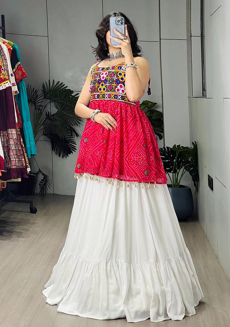 Rani Pink Printed Cotton Lehenga Choli - Indya