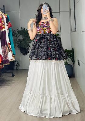 Black Printed Cotton Lehenga Choli