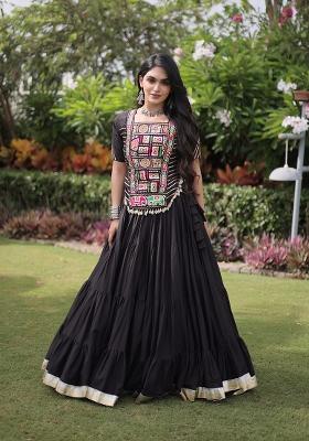 Black Kutchi Patchework Cotton Lehenga Choli