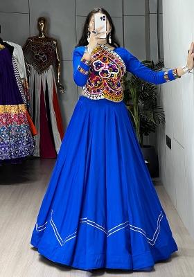 Blue Kutchi Patchework Cotton Lehenga Choli