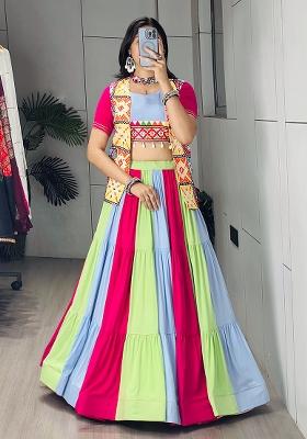 Multicolor Cotton Lehenga Choli
