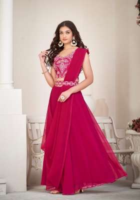 Pink Embroidery Georgette Lehenga Set for Diwali and Festive Wear