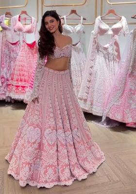 Pink Sequin Work Silk Sharara Set