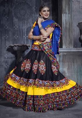 Yellow Embroidered Silk Lehenga Set