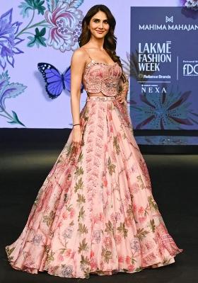 Pink Embroidered Silk Lehenga Set