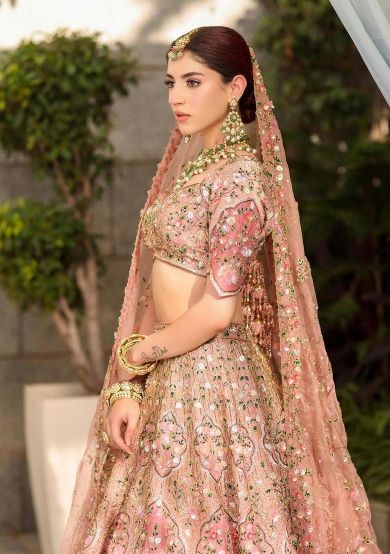 Multicolor Embroidered Silk Lehenga Set - Indya