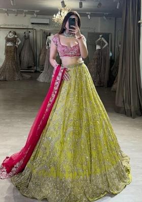 Nibu Sequin Work Georgette Lehenga Set