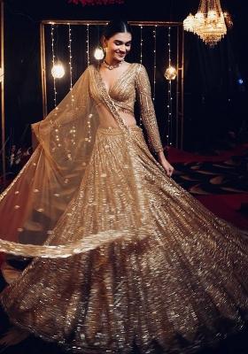 Chiku Zari Work Georgette Lehenga Set