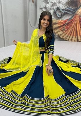 Black Embroidered Cotton Lehenga Set