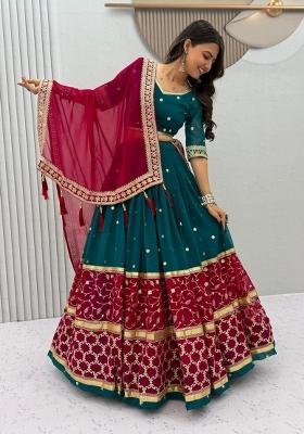 Rama Embroidered Georgette Lehenga Set
