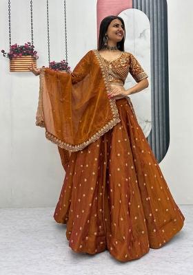 Yellow Embroidered Mosh Lehenga Set