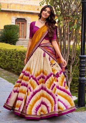 Wine Embroidered Silk Lehenga Set