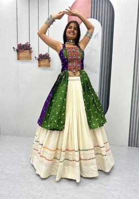 Green Embroidered Lehenga Set