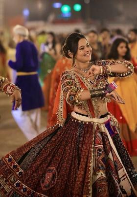 Multicolor Embroidered Cotton Lehenga Set