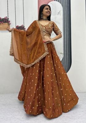Yellow Embroidered Mosh Lehenga Set