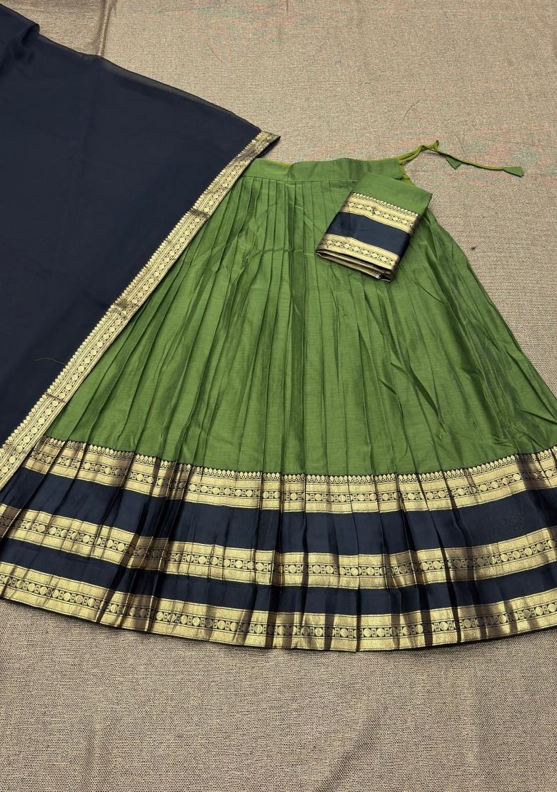 Perrot Zari Work Cotton Lehenga Set - Indya