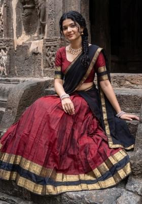 Black Zari Work Cotton Lehenga Set