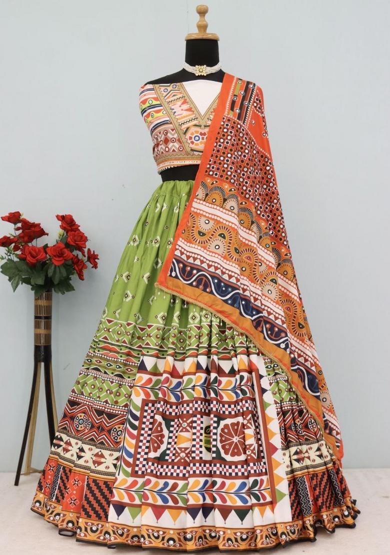 Perrot Printed Silk Lehenga Set - Indya
