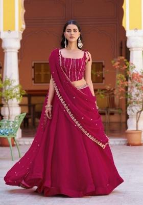 Pink Embroidered Fendi Lehenga Set