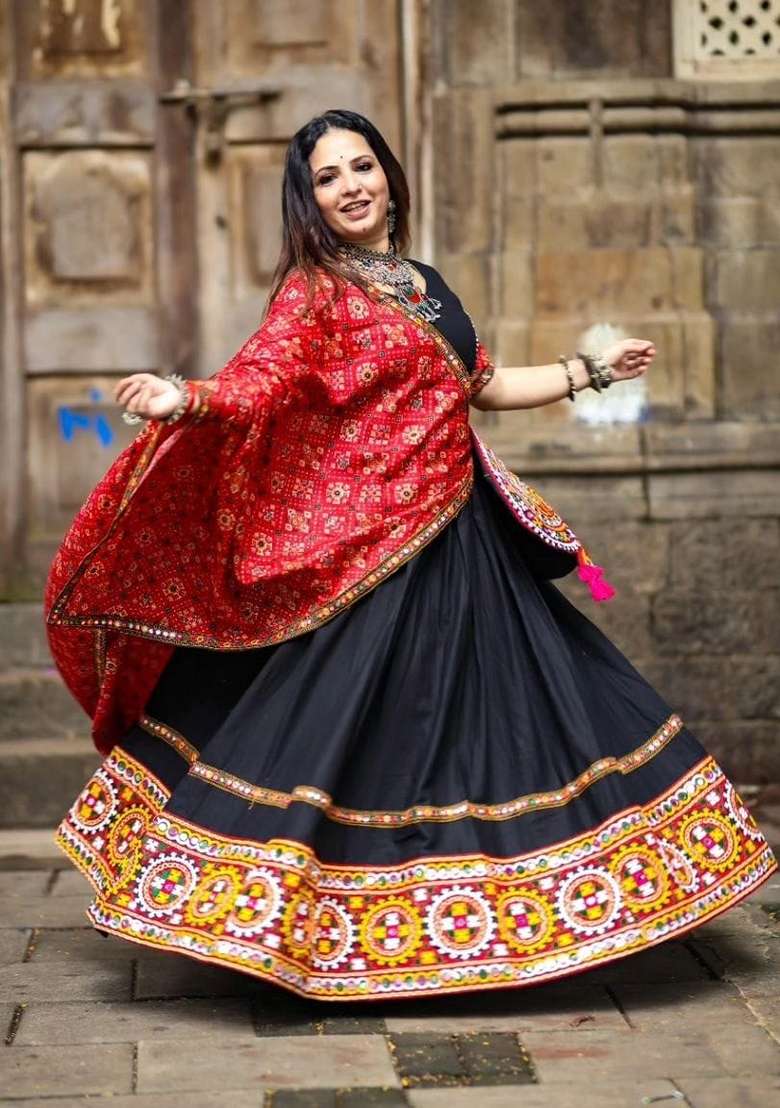Multicolor Printed Muslin Lehenga Set for Diwali and Festive Wear - Indya