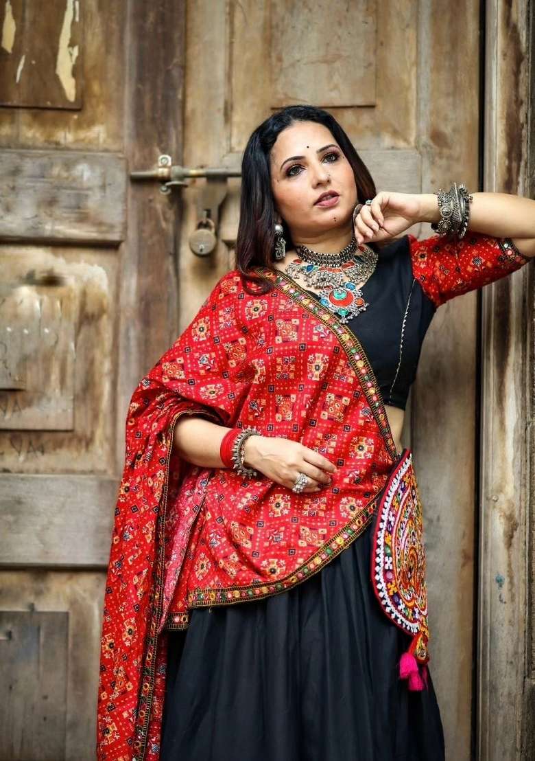 Multicolor Printed Muslin Lehenga Set for Diwali and Festive Wear - Indya