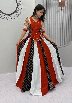 Multicolor Hand Work Cotton Lehenga Set