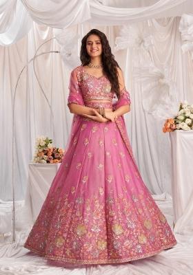 Pink Embroidered Fendi Lehenga Set