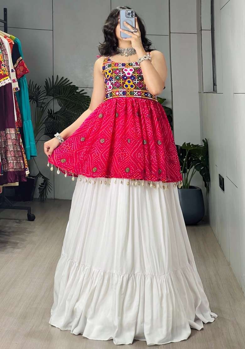 Rani Pink Cotton Lehenga Set with Printed for Diwali | Wedding & Festive Wear - Indya