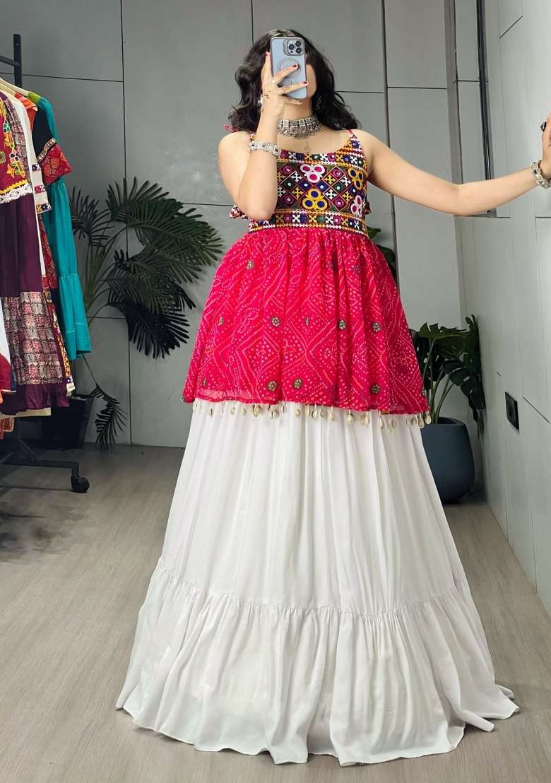 Rani Pink Cotton Lehenga Set with Printed for Diwali | Wedding & Festive Wear - Indya