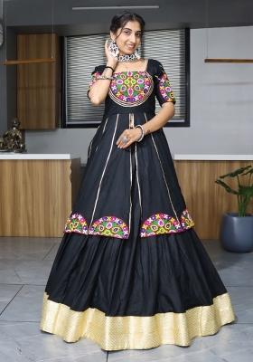 Black Gotta Patti Cotton Navratri Lehenga Set