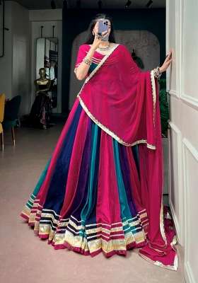 Maroon Gotta Patti Chinon Lehenga Set for Diwali | Wedding & Festive Wear