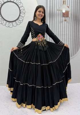 Black Cotton Lehenga Set for Diwali | Wedding & Festive Wear