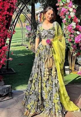 Perrot Organza Lehenga Set with Printed for Diwali | Wedding & Festive Wear