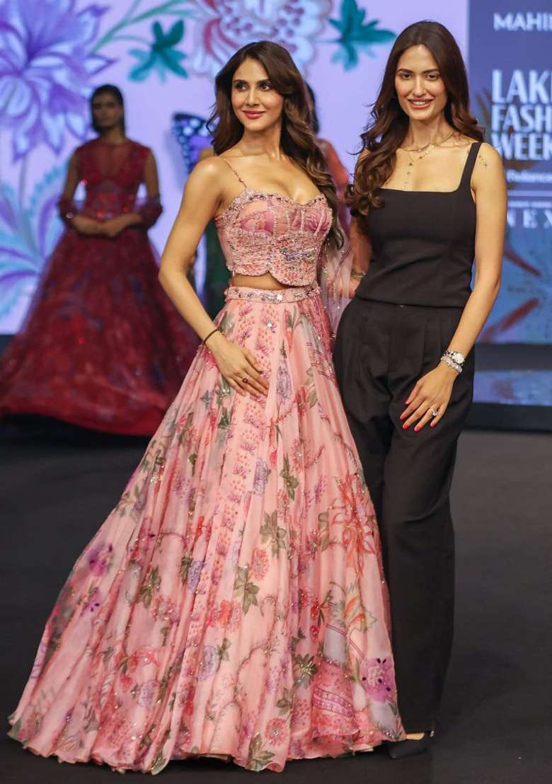 Pink Embroidered Silk Lehenga Set for Diwali and Festive Wear - Indya