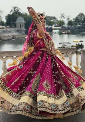 Multicolor Navratri Cotton Lehenga Set with Embroidery for Diwali | Wedding & Festive Wear