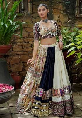 Multicolor Navratri Cotton Lehenga Set with Embroidery for Diwali | Wedding & Festive Wear