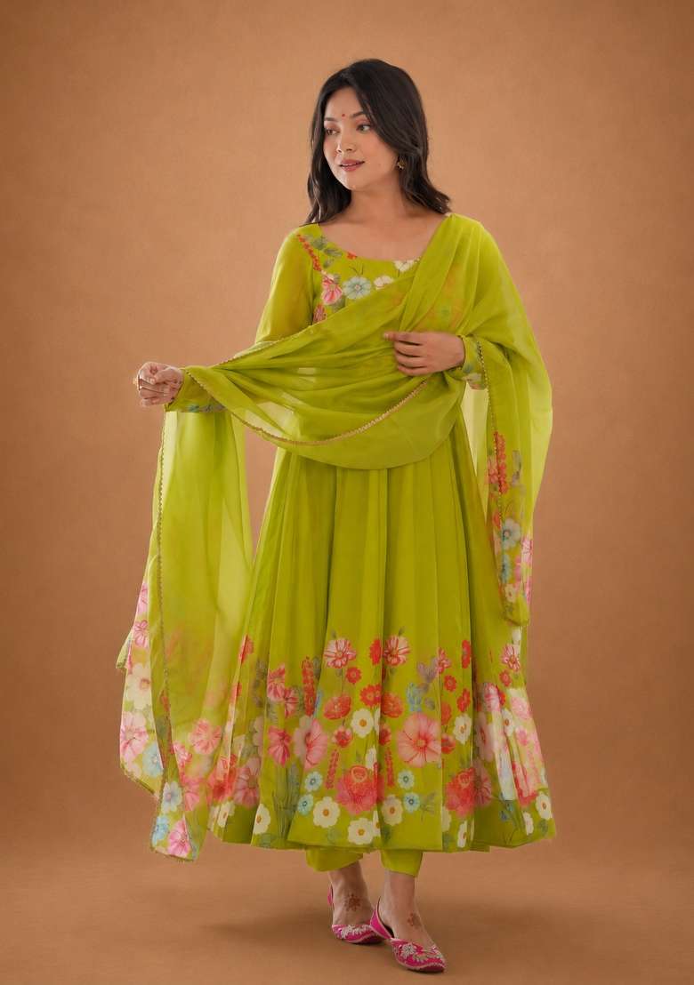 Liril Zari Work Silk Anarkali Set - Indya