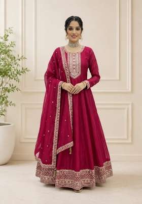 Pink Sequin Work Silk Lehenga Set