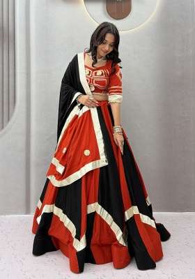 Multicolor Cotton Lehenga Set with Hand Work for Diwali | Wedding & Festive Wear