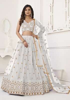 Off White Net Lehenga Set for Diwali | Wedding & Festive Wear
