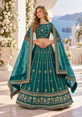 Purple Embroidery Silk Lehenga Set for Diwali and Festive Wear