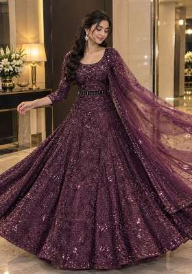 Purple Embroidery Silk Lehenga Set for Diwali and Festive Wear