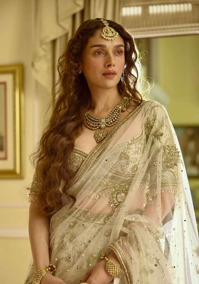 White Embroidery Silk Lehenga Set - Indya