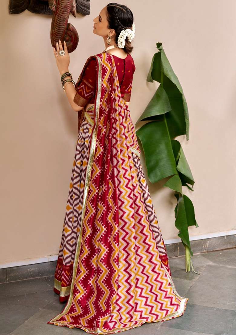 Maroon Silk Lehenga Set for Diwali and Festive Wear - Indya