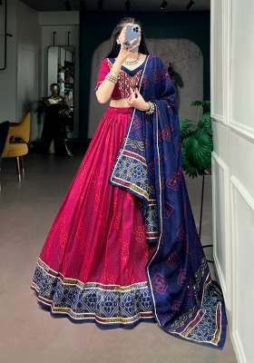 Pink Silk Lehenga Set with Printed for Diwali | Wedding & Festive Wear