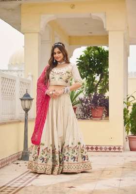 Pink Sequin Work Silk Lehenga Set for Diwali and Festive Wear