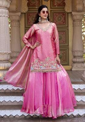 Pink Sequin Work Fendi Lehenga Set for Diwali and Festive Wear