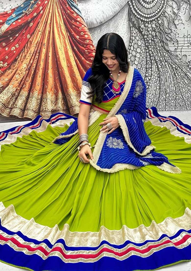 Perrot Lampi Lace Cotton Lehenga Set for Diwali | Wedding & Festive Wear - Indya